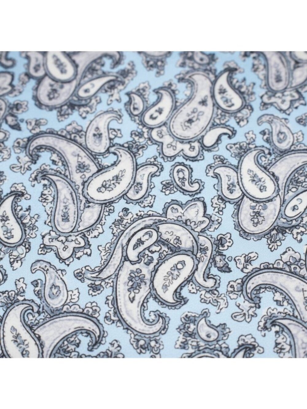 Light Blue Paisley Wild Rag Satin Scarf Western Scarf Cowgirl Neck Scarf Small S - Picture 2 of 12